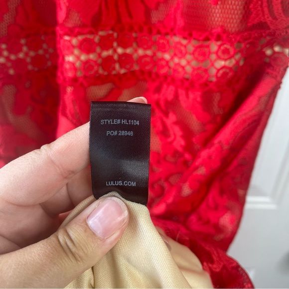 Lulus Charlee Red Lace Sleeveless Midi Dress Size Large - Picture 10 of 15